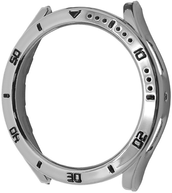 더조은셀러 갤럭시 워치6 호환 메탈 풀커버 베젤 케이스 메탈릭 44 40mm, 실버