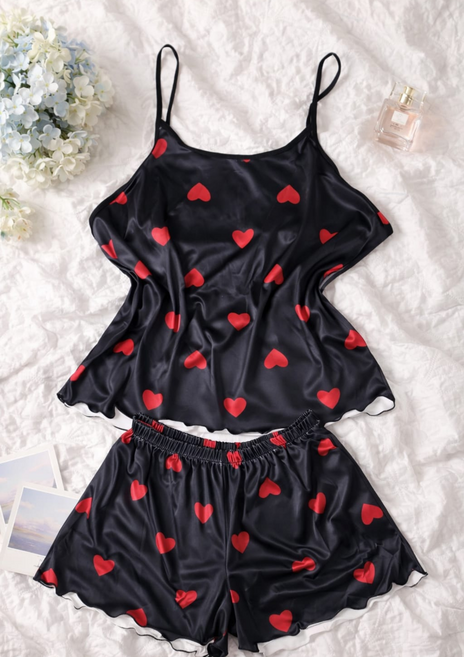 여성 달콤한 수면용 탑 & 쇼츠 파자마