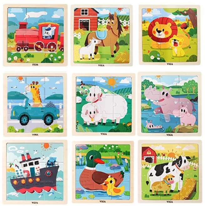 비가 9피스 직소퍼즐 12종택1 원목퍼즐 놀이, 소9p