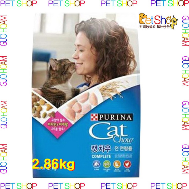 퓨리나 캣차우 컴플리트 전연령용 고양이 건식사료, 2.86kg, 1개, 닭+쌀+야채