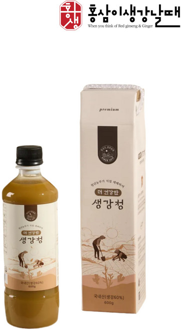 청년농부가 재배한 국내산 생강으로 만든 달지않은 더건강한생강청, 1개, 1개입, 600g