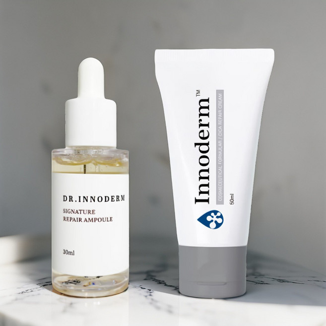 DR INNODERM 닥터이노덤 스킨케어세트 [시그니처 리페어 앰플 30ml + EGF 재생 시카크림 50ml], 1세트