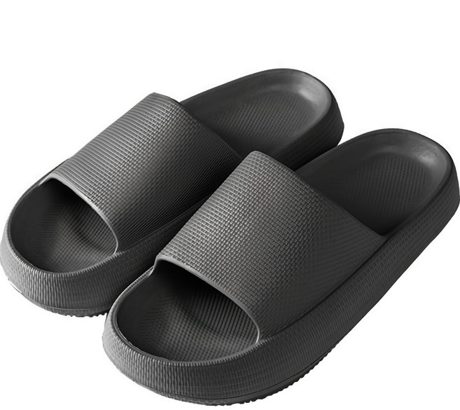 라이프서치 미끄럼 방지 쿠션 슬리퍼, 블랙, 1개