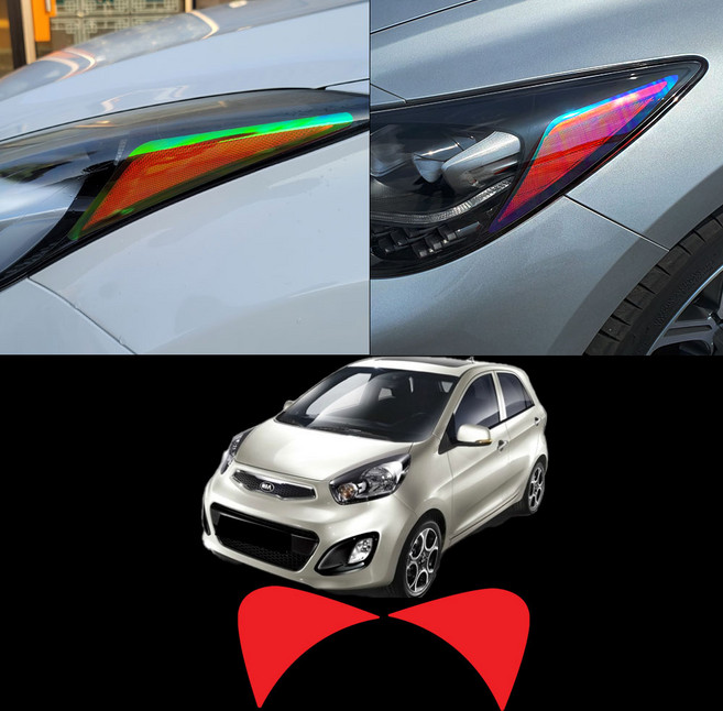 2011~올뉴모닝(TA) 헤드라이트 리플렉터 스티커필름 차량한대분, 2011~올뉴모닝(TA)일반핑크, 1세트