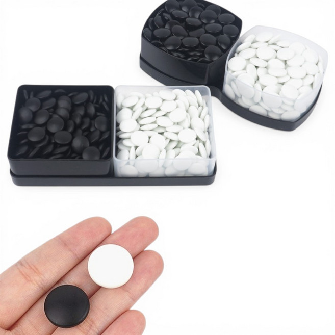 육형제 바둑알 백돌 흑돌 케이스세트, 2개, 18호
