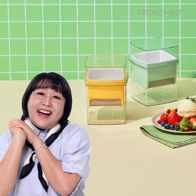 로이첸 투명 유청분리기 그릭요거트메이커, 시럽민트, 1개