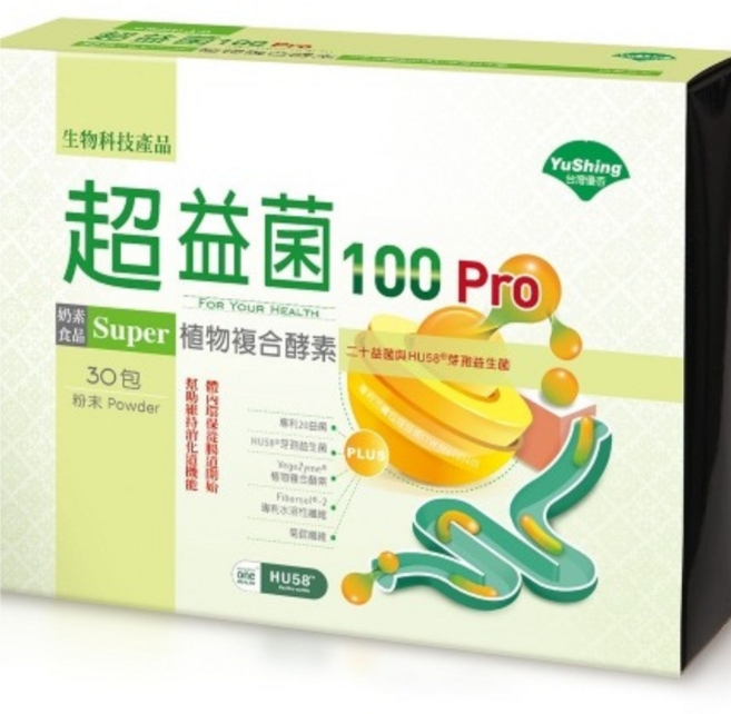 優杏 超益菌100 Pro酵素粉末包 植物複合酵素 維持消化機能, 1個, 30顆
