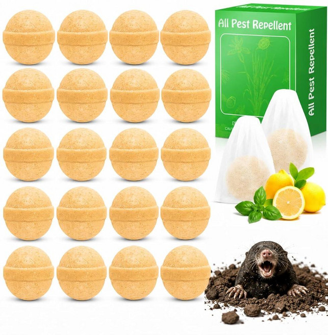 24pack Mole Repellent Balls for Lawns &Gardens - 아웃도어(야외) Deterrent with Natural Scent Easy-to-Us, 24pack Mole Repellent Balls fo