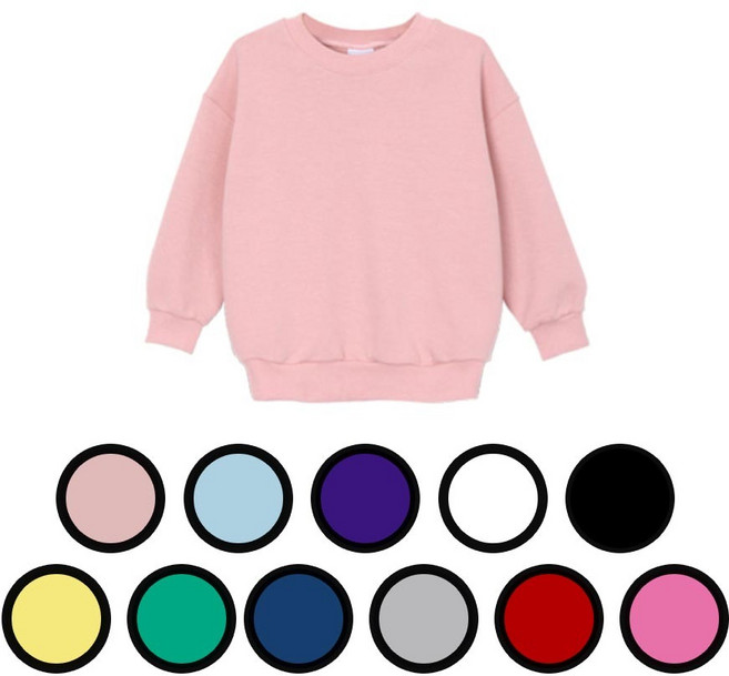 아동 맨투맨 무지티 주니어 긴팔 키즈 캐주얼상의