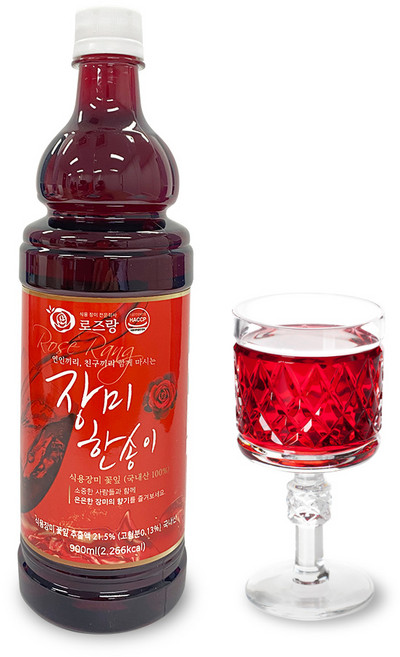 유기농 식용 장미꽃잎 추출액 900ml 장미음료 장미차 장미청, 1개, 1개입