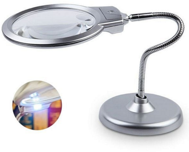 탁상용 돋보기 작업용 조명 스탠드 led 돋보기 독서용 회로 옵티컬 렌즈, UC-CP205, 1개
