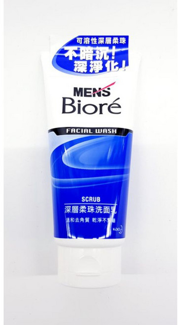 Biore 蜜妮 溫和水嫩洗面乳, 1個, 男性專用深層柔珠100g, 男性專用深層柔珠 100g