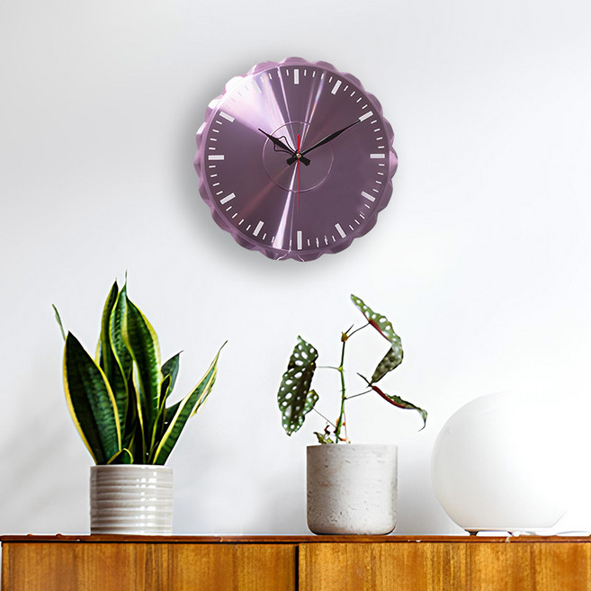 (유리X노출시계)디클로 디멘션 명품 디자인 무소음 벽시계 거실 인테리어, 퍼플