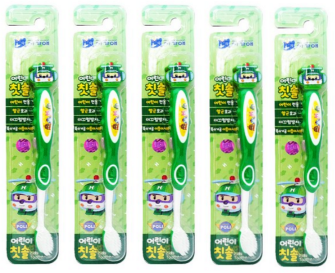 로보카폴리 엠버칫솔 어린이 캐릭터 칫솔, 헬리, 5개입, 1개