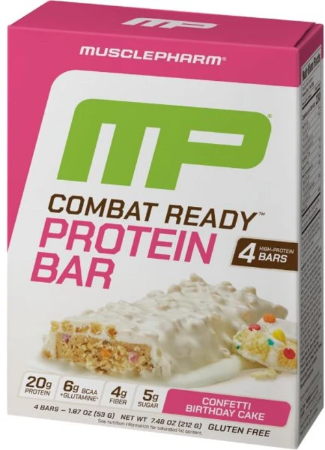 Muscle Pharm 에너지바 머슬팜 컴뱃 스포츠 바 초콜릿 땅콩버터 컵 고단백 갈망 유청 단백질 20g 섬유질 5g 글루텐 프리 12개입, 컨페티 생일 케이크 - 쿠팡