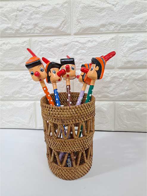 크리스마스 선물 목각 피노키오 연필 피노키오 인형 장식품 선물 어린이 유치원 어린이집 단체 선물, 오렌지