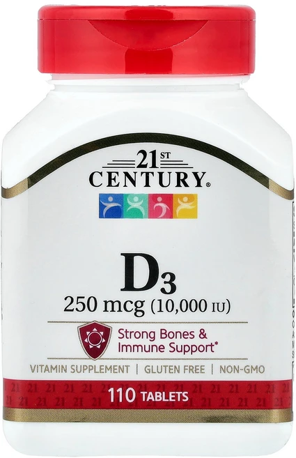 21st Century 센츄리 비타민D3 250mcg(10000IU) 110정, 단색, One Size, 1개 - 쿠팡