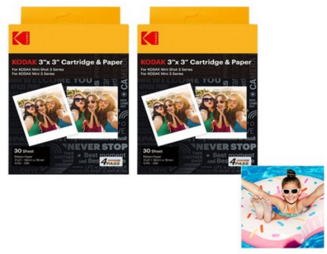 코닥 미니3 / 미니샷3 전용 카트리지 3 x 3 30p, 1개, 3"×3"(코닥정품/60매)미니샷3 전용 카트리지