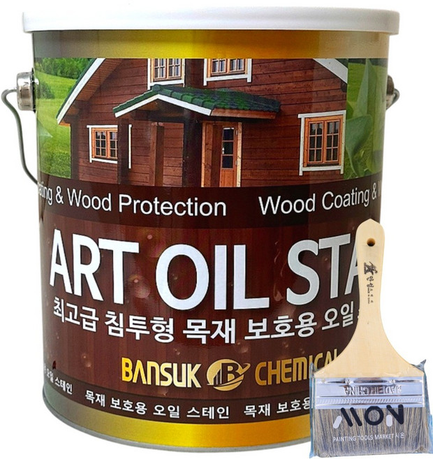 어서와마켓 오일스테인 나무 니스 데크 테라스 목재 방부목 페인트 오일스텐, 월넛, 1개, 4L, 4리터