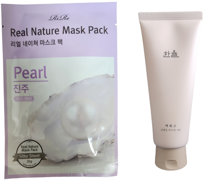 리르 리얼 진주 네이쳐 마스크팩 1매 + 한율 백화고 클렌징 마사지 크림 150ml, 1개, 1개입