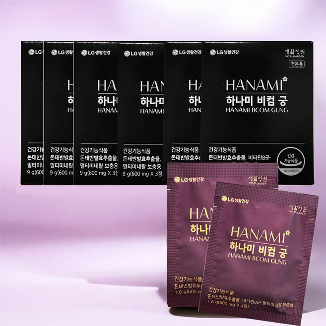생활정원 하나미 비컴 궁 60일분 2달분 시음용 (5포x12곽) 여성 갱년기 돈태반 건강기능식품, 60개, 1회분