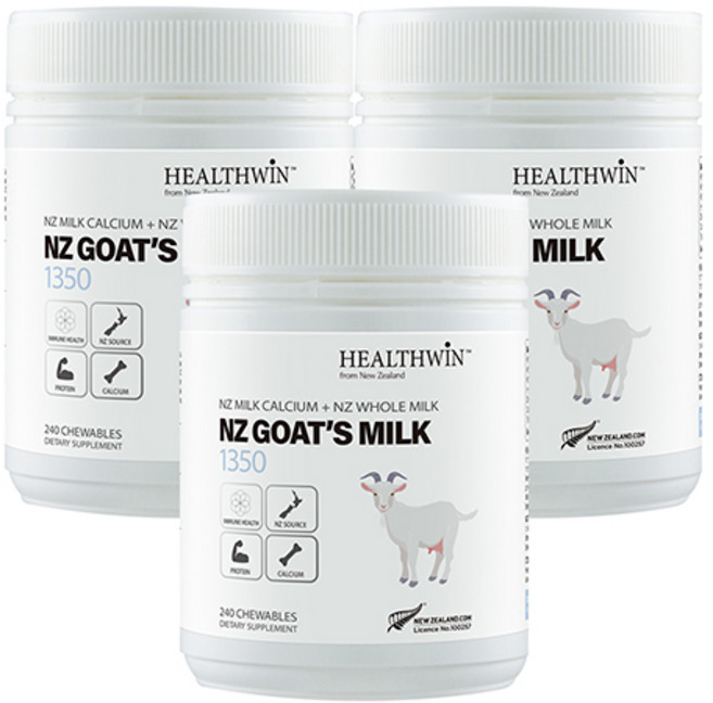 뉴질랜드 헬스윈 뉴질랜드 산양유 고트밀크, 3개, 240정
