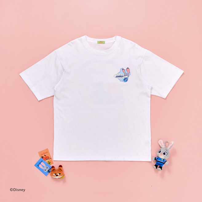 [카카오 선물하기] 주토피아 서스펙트 닉 주디 티셔츠 FREE 화이트