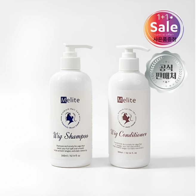 두피관리 가발전용 Melite 집중케어 모발 프리미엄 건강 샴푸300ml+ 린스300ml 1세트, 1개 - 쿠팡