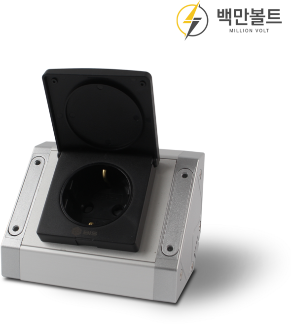 빌트인 매직 코너 콘센트 노출 싱크대 모서리 1구 실버, 1개