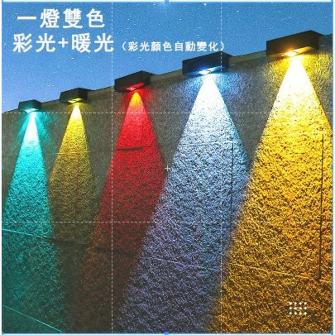 太陽能貓眼燈 圍牆燈 太陽能感應燈 庭院氛圍燈 防水燈, 1LED-暖/彩（燈光切換）