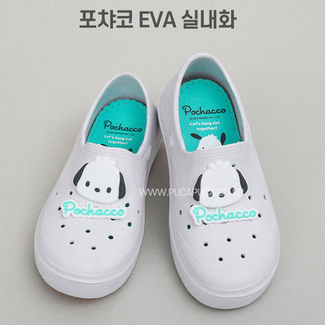 포차코 레터링 미끄럼방지 EVA 가볍고 말랑말랑한 실내화 소프트 캐릭터나염깔창