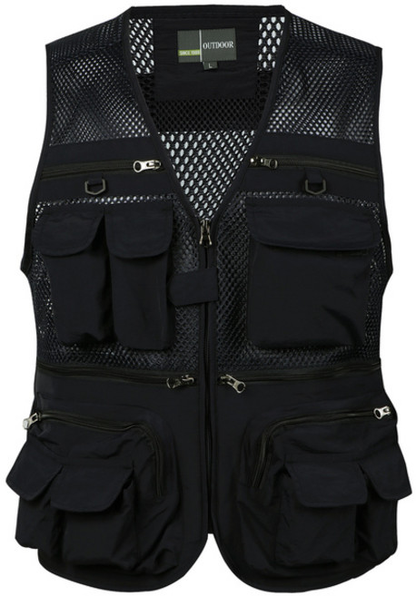 단체복조끼 남성용 웨브드 기어 코트 여름 사진 작가 조끼 도구 많은 포켓 메쉬 작업 민 재킷