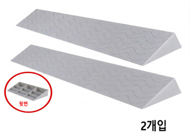 라인테크 방문턱 경사대 문턱방지턱 로봇청소기 휠체어 2개입, 모노 그레이, 2개