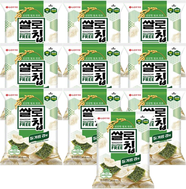 쌀로칩 들기름 김맛, 100g, 10개