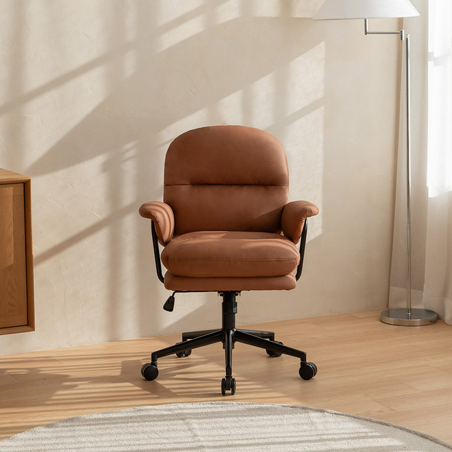 동서가구 BT-01 인테리어 가죽 의자 DF925909, 브라운, 1개