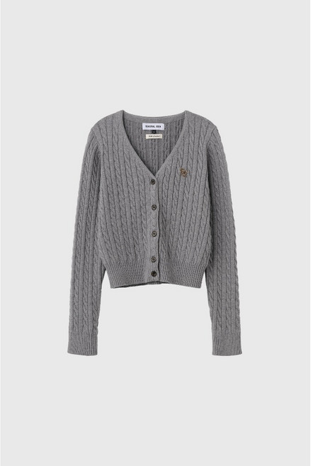 GENERAL IDEA 女款羊毛麻花V領開襟衫 WBD3L04529