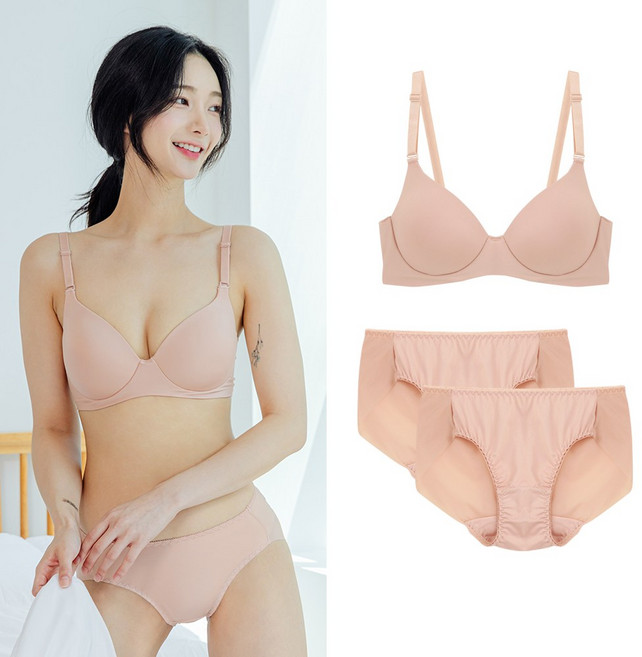 비너스 노와이어 A~C컵 노라인 몰드 브라 팬티 세트 1+2P JBR8002_(1+2)S