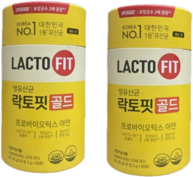 종근당건강 락토핏 생유산균 골드 프로바이오틱스, 100g, 2박스