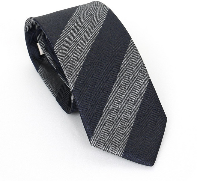 탑보이 프리미엄 정장 두줄 스트라이프 8cm 수동 넥타이 (MOL031)