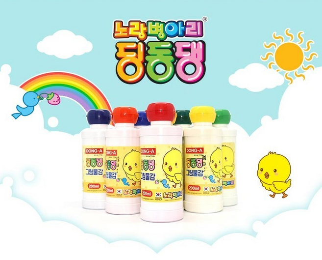 동아 노랑병아리 딩동댕 그림물감 200ml, 남색