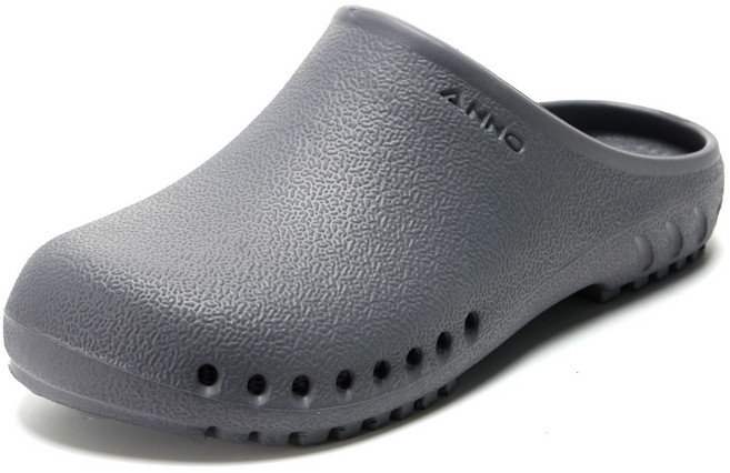 ANNO 부드러운 의료용 의사 간호사 수술용 신발 미끄럼 방지 클로그 수술실 실험실 슬리퍼 요리사 작업용 평발 착용복 장기 근무용