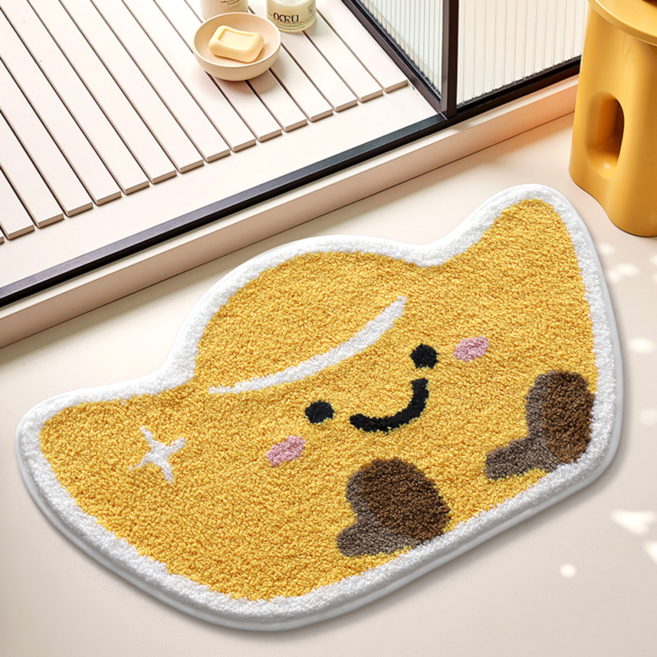 띵룸 과일 캐릭터 발매트 욕실 주방 미끄럼방지 흡수 매트, 1개, 바나나