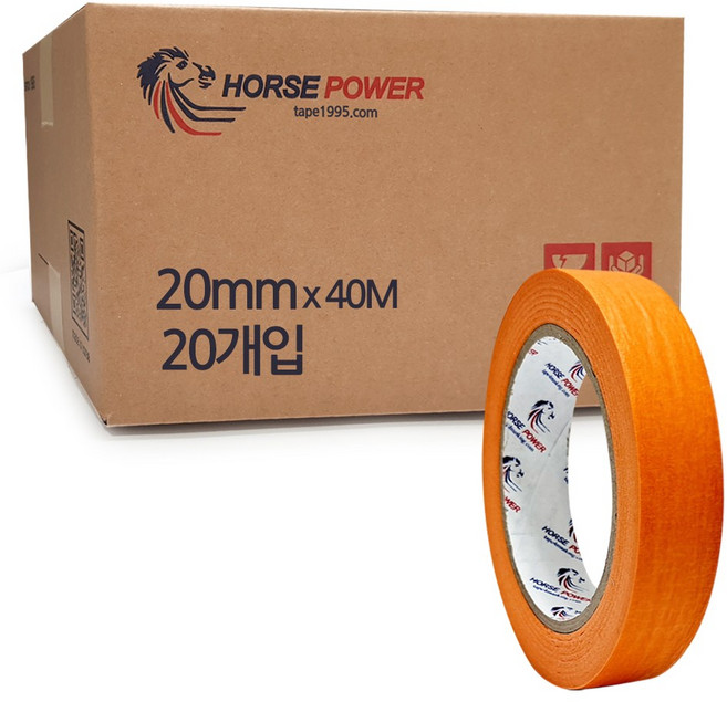 홀스파워 마스킹테이프 오렌지 20mm x 40M, 20개