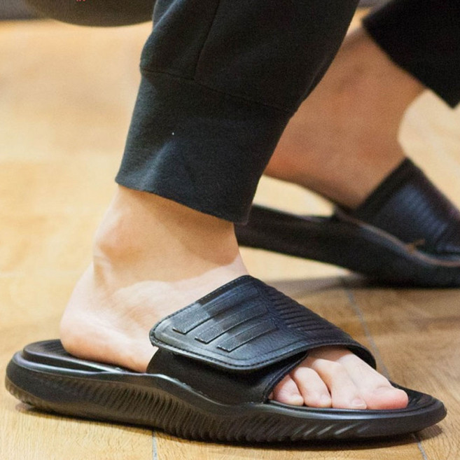 아디다스 공용 올검 알파BOUNCE 슬리퍼 벨크로 슬리퍼 쿠션 슬라이드 사무실 슬리퍼+사은품(패션마스크)