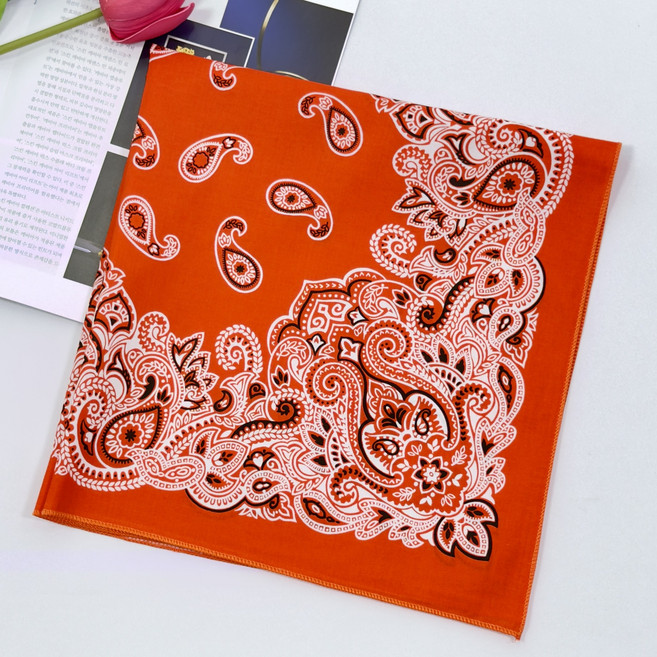 이든테라스 22칼라 페이즐리 반다나 국산 면 스카프 등산 캠핑 단체 손수건