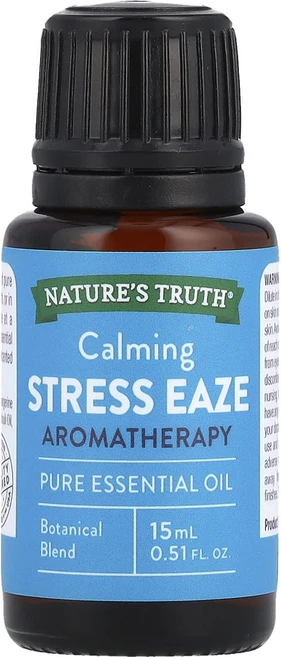 Nature's Truth 퓨어 에센셜 오일 카밍 스트레스 이즈 15ml(0.51fl oz), NaturesTruth퓨어에센셜오일카밍스트레스이즈15m, 1개, 15ml - 쿠팡