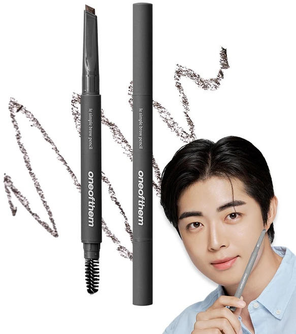 원오브뎀 르상플 브로우 펜슬 남자 눈썹 정리 아이브로우 0.3g, 02호 내추럴 브라운, 1개 - 쿠팡