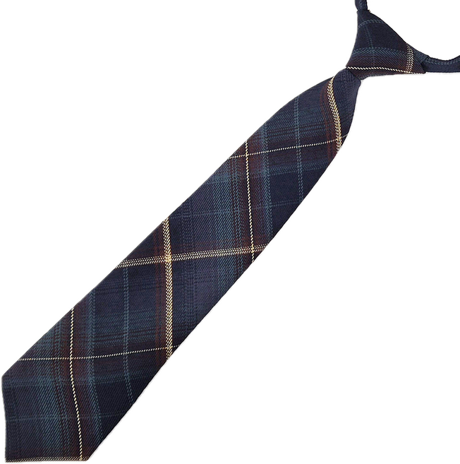 체크 패턴 스쿨룩 교복 넥타이