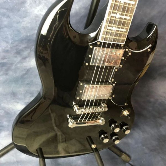 입문용기타 표준 일렉트릭 기타 SG 맞춤형 광택 화분 인레이 재고, 4, 1개