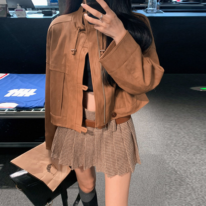 대박난박양 프리실라 레더 크롭 자켓(원가이하세일)